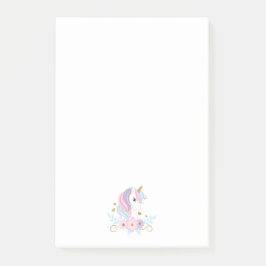 Unicorn Pink Blue Gold, Girly Post-it Klebezettel