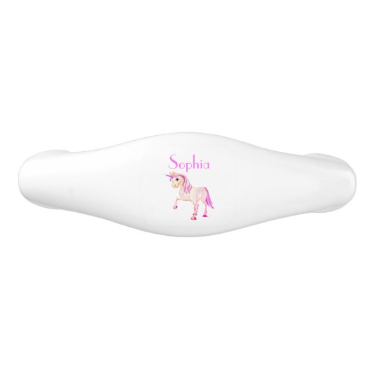 Unicorn Pink Girly Niedlich Keramikknauf (Vorderseite)