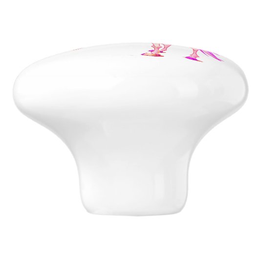 Unicorn Pink Girly Niedlich Keramikknauf (Seitenansicht)