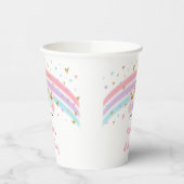 Unicorn Pink Gold Pastel Rainbow Birthday Pappbecher (Links)