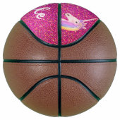 Unicorn Pink Imitate Glitzer Personalisiert Girls Basketball (Rechts)