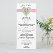 Unicorn Pink Lace Wedding Menu Card Menükarte (Stehend Vorderseite)
