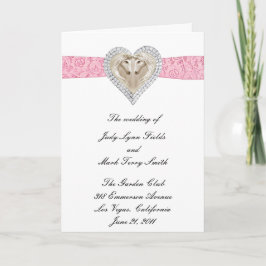 Unicorn Pink Lace Wedding Program Card Programm