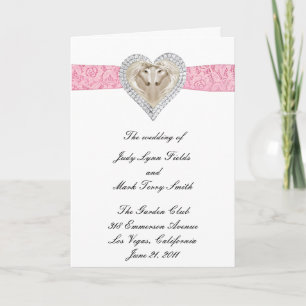 Unicorn Pink Lace Wedding Program Card Programm