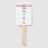 Unicorn Pink Lace Wedding Program Fans Fächer (Rückseite)