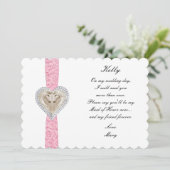 Unicorn Pink Lace Wedding Trauzeugin Card Einladung (Stehend Vorderseite)