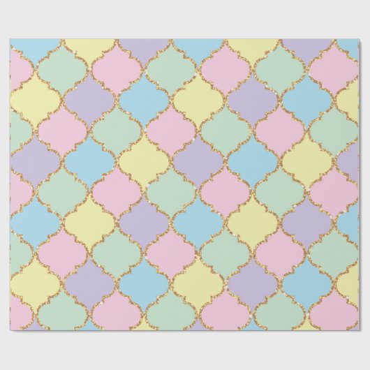 Unicorn Pink Lila Glitzer Girly Birthday Geschenkpapier (Flach)