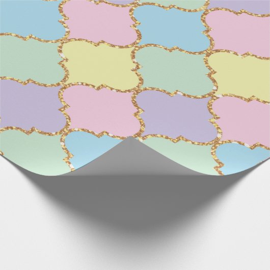 Unicorn Pink Lila Glitzer Girly Birthday Geschenkpapier (Ecke)