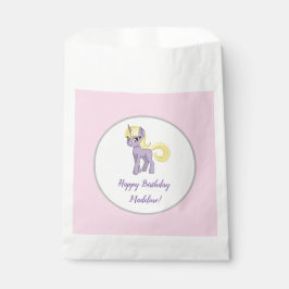 Unicorn Pink Little Girl Birthday Favor Bag Geschenktütchen