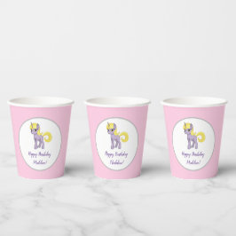 Unicorn Pink Little Girl Birthday Paper Cups Pappbecher
