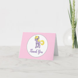 Unicorn Pink Little Girl Geburtstag Vielen Dank Dankeskarte