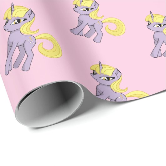Unicorn Pink Little Girl Geschenkpapier Wrapping (Rolleneckpunkt)