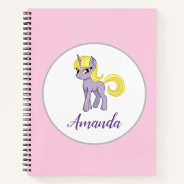 Unicorn Pink Little Girl Notebook Zurück in die Sc Notizblock