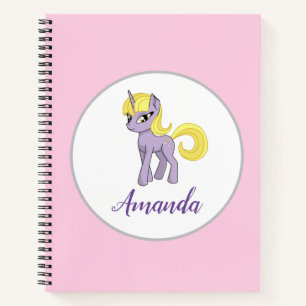 Unicorn Pink Little Girl Notebook Zurück in die Sc Notizblock
