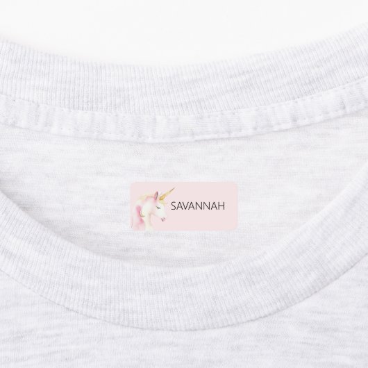Unicorn, pink, name girl etiketten (Befestigt)
