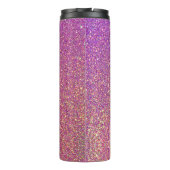 Unicorn Pink Ombre Glitzer Personalisiert Thermosbecher (Rückseite)