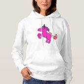 Unicorn Pink Patriotic USA Flag Mane Fantasy Art Hoodie (Vorderseite)