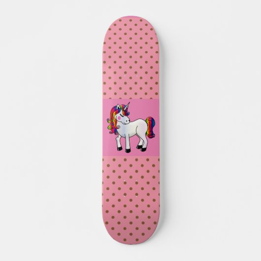 UNICORN PINK POLKA DOTS SKATEBOARDS FÜR MÄDCHEN (Vorne)