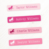 Unicorn pink shades kids waterproof name etiketten