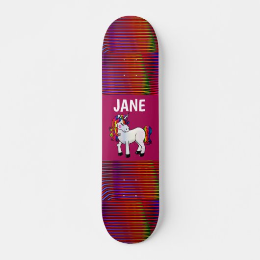 UNICORN PINK SKATEBOARDS CUSTOM PERSONALISIERTE MÄ (Vorne)
