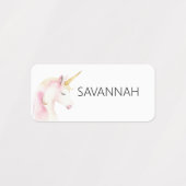 Unicorn, pinkfarbenes Mädchen Etiketten (Design 1)