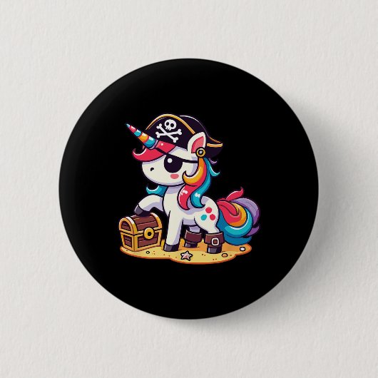 Unicorn Pirate Costume Halloween Button (Vorderseite)