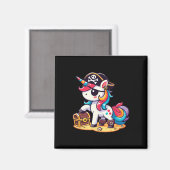 Unicorn Pirate Costume Halloween Magnet (Vorderseite/Rückseite)