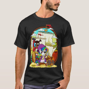 Unicorn Pirate Party Magical Ship Niedlich Girly T-Shirt