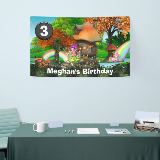 Unicorn pixie regenbow fantasy woodland DIAGE age Banner (Messeveranstaltung)