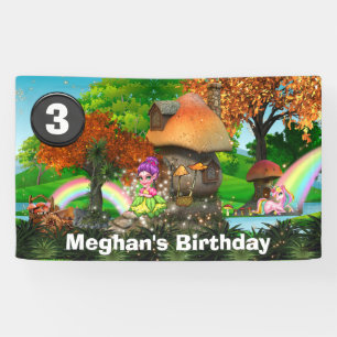 Unicorn pixie regenbow fantasy woodland DIAGE age Banner