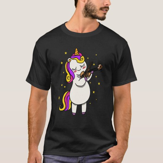 Unicorn Playing Violin Magical Violinist Unicorn T-Shirt (Vorderseite)