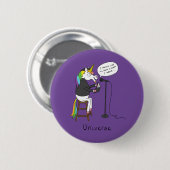 Unicorn Poetry Funny Niedlicher Cartoon Button (Vorne & Hinten)