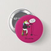 Unicorn Poetry Funny Niedlicher Cartoon Button (Vorne & Hinten)