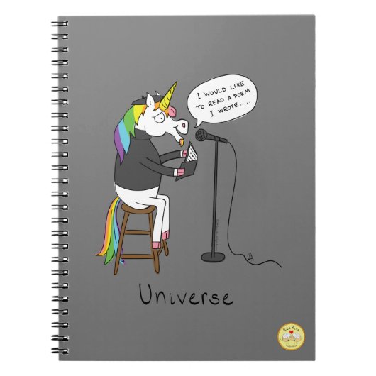 Unicorn Poetry Poet Funny Notizblock (Vorderseite)