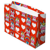 Unicorn Pony Birthday Große Geschenktüte (Rückseite Schrägansicht)