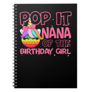 Unicorn Pony Pop It Nana the Birthday Girl Unic Notizblock