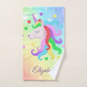 Unicorn Pony Rainbow Stars Pastel Girly Magical Badhandtuch Set (Handtuch)