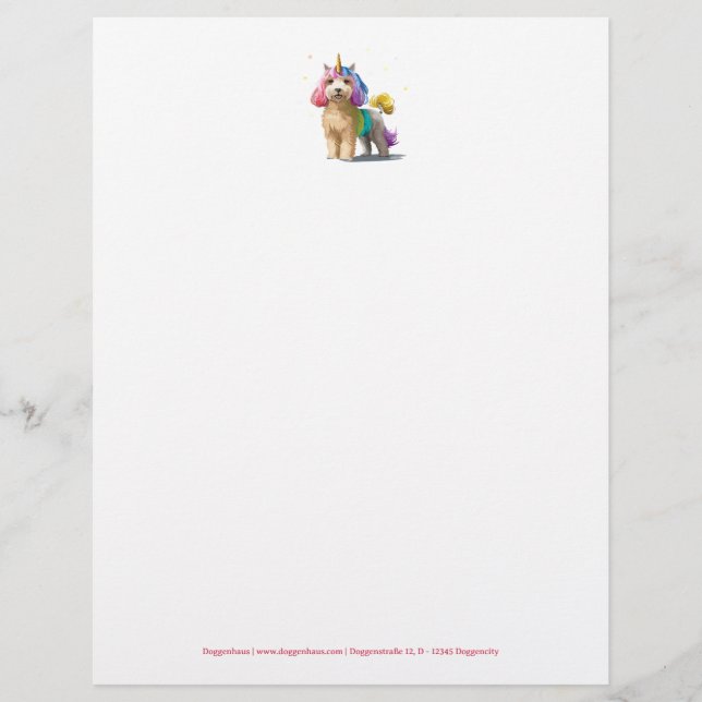Unicorn Poodle Letter (Vorderseite)