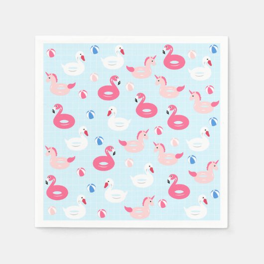 Unicorn Pool Float Paper Napkins Serviette (Vorderseite)