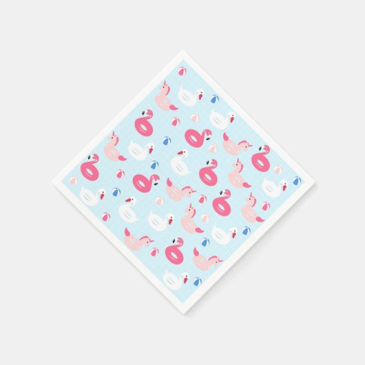 Unicorn Pool Float Paper Napkins Serviette (Ecke)