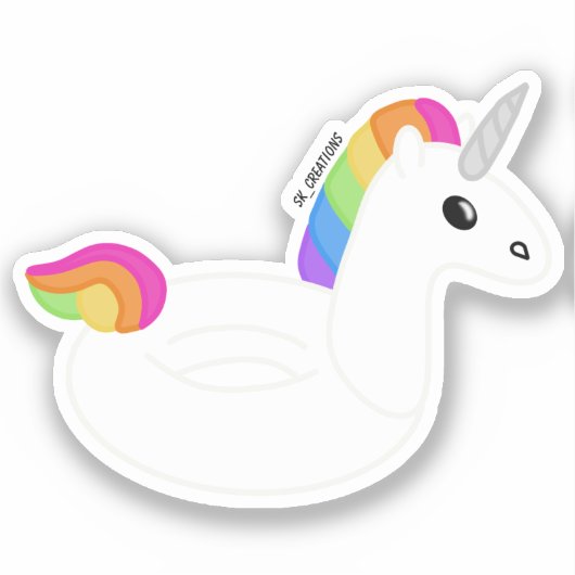 Unicorn Pool Floatie Aufkleber (Vorderseite)