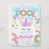 Unicorn Pool Party Einladung (Vorderseite)