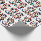 Unicorn Pool Party Geschenkpapier (Ecke)