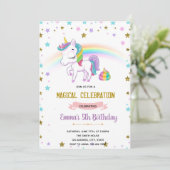 Unicorn Pooper-Party Einladung (Stehend Vorderseite)
