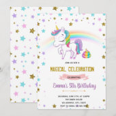 Unicorn Pooper-Party Einladung (Vorne/Hinten)