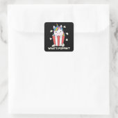 Unicorn Popcorn Whats Poppin Funny Quadratischer Aufkleber (Tasche)