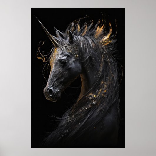 Unicorn Portrait Fantastische Natur Poster (Vorne)