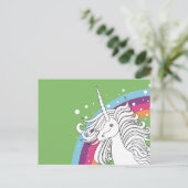 UNICORN POSTCARD GREEN POSTKARTE (Stehend Vorderseite)