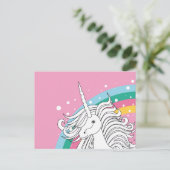 UNICORN POSTCARD PINK POSTKARTE (Stehend Vorderseite)