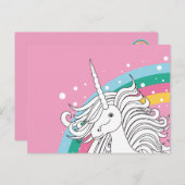 UNICORN POSTCARD PINK POSTKARTE (Vorne/Hinten)